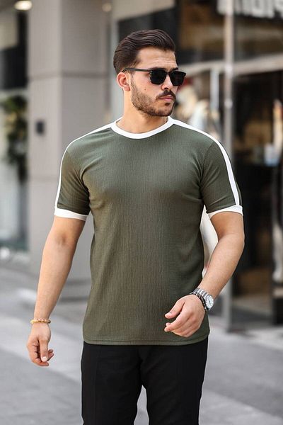 CAN Crew Neck Piece Wrapped Fabric Tshirt