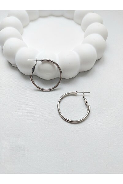 Alexis Carrel حلق نسائي بمشبك فضي اللون - 3 سم