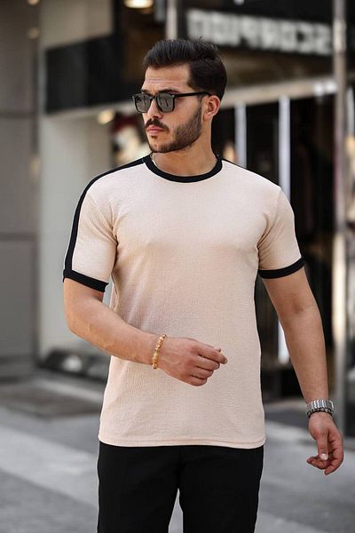 CAN Crew Neck Piece Wrapped Fabric Tshirt