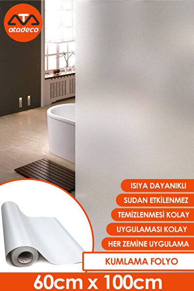 unifol (60cmX100cm) Kumlama Buzlu Folyo Yapışkanlı Folyo Mobilya Duşakabin Ofis Ev Mutfak Dolap Kaplama