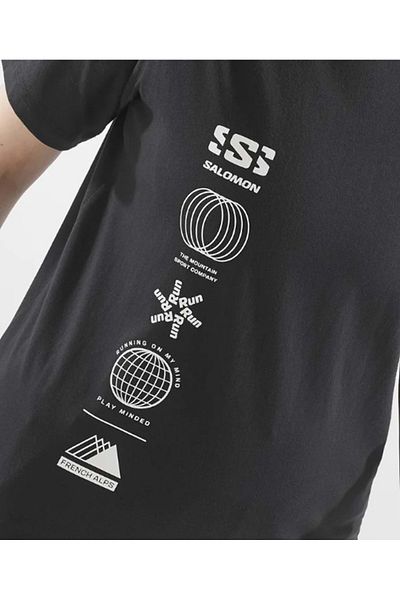 Salomon Lc2233 Logo Combo Ss Tee W T-shirt Femei T-shirt Negru