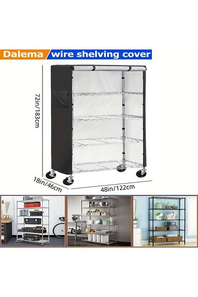 Choice 48x18x72inch 600D Waterproof Shelf Cover,Heavy Duty Dustproof Storage Shelving Unit Cover,Durable St