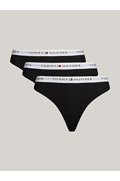 Tommy Hilfiger Kadın Siyah - Beyaz - Orta Gri Melanj Tanga