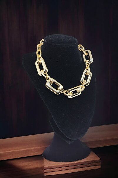 ESUSO Kalın Gösterişli Paslanmaz Kararmaz Kadın Kolye , Zincir Kolye ,