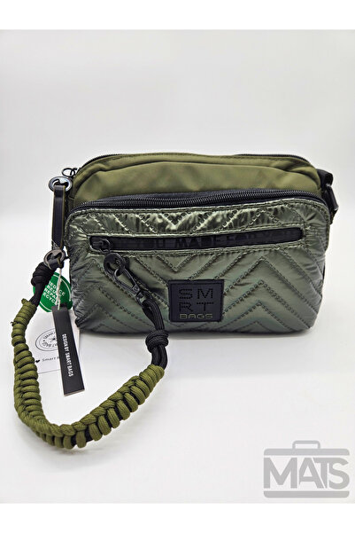 21K SMART BAGS Smart bags parachute satin fabric 3249 black khaki shoulder bag
