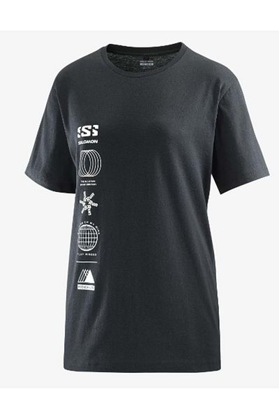 Salomon Lc2233 Logo Combo Ss Tee W T-shirt Femei T-shirt Negru