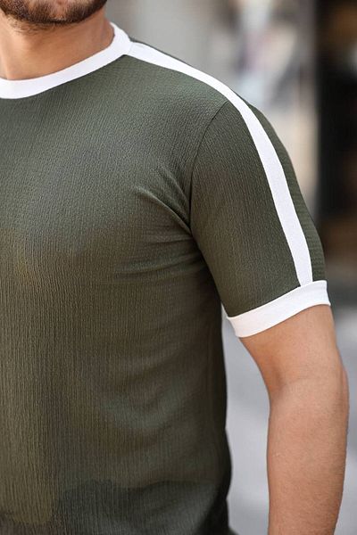 CAN Crew Neck Piece Wrapped Fabric Tshirt