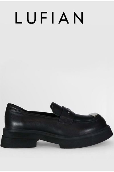Lufian 122230004 Pantofi clasici din piele pentru femei Lucy Oxford, negri