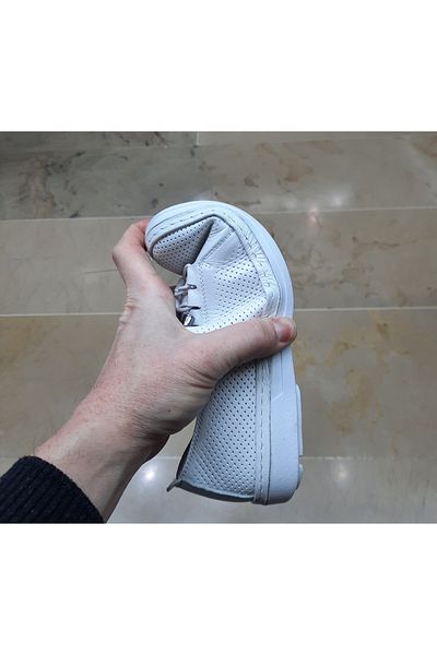 Bio Detox Women's Inner-Outside Genuine Leather Orthopedic Smart Rubber Lace-Up Casual Shoes with Holes