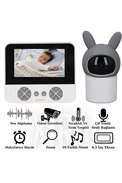 XİRA IP Bebek Kamerası Kumandalı Monitörlü Çift Yönlü Ses, Gece Görüş ve Hatırlatıcılı Özellikli