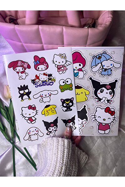 SANRIO 2 ADET .sanrıo karakterli büyük boy sticker modelleri ,kuromi hello ki...
