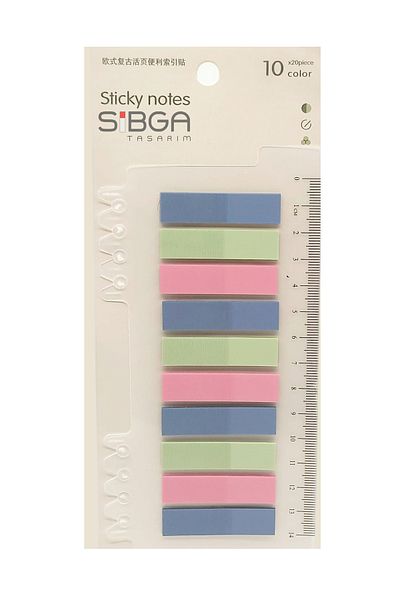 sibga tasarım Transparent Colored Post-It Note Paper - 200 Sheets Bookmark Sticker