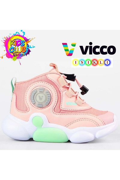 Vicco Vento Phylon Rubber Sole Orthopedic Lighted Children's Boots Powder