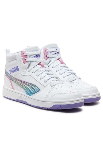 Puma Rebound V6 Mid Bouncy Sky Jr - 398725 -01 White Unisex Sneakers