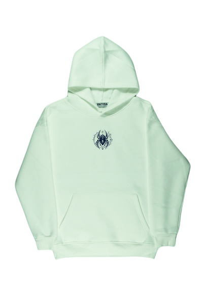 By Caspita Fashion Lenithra Павук з попереднім принтом, унісекс, оверсайз, білий худі