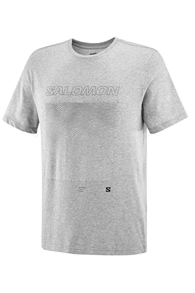 Salomon LC2219200 Graphic SS Tee T-Shirt Ανδρικό T-Shirt ΓΚΡΙ