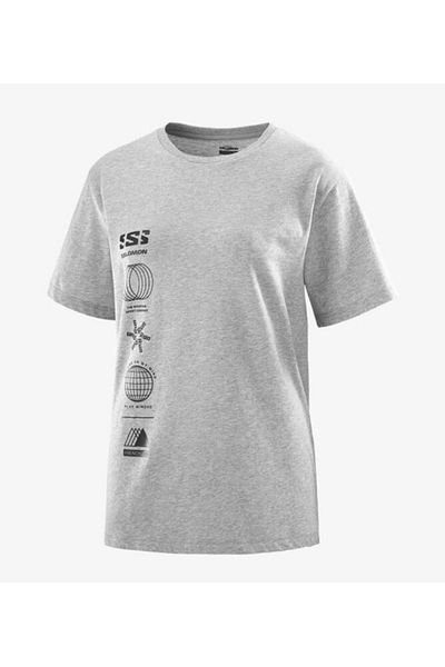 Salomon LC2233 Logo Combo SS Tee W T-Shirt Γυναικείο Τ-Shirt ΓΚΡΙ