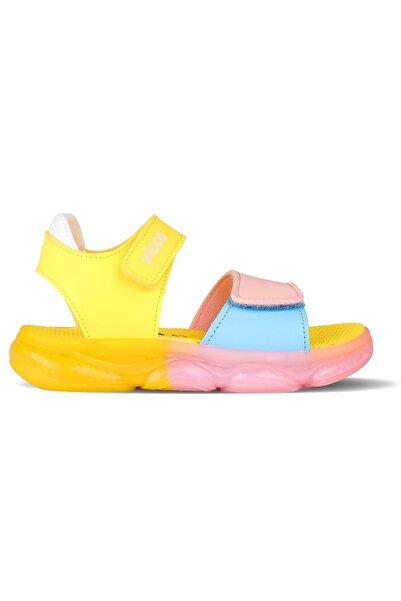 Vicco Laura Ortopedik Işıklı Çocuk Sandalet SARI