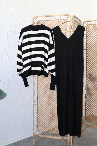 Poliyance Estela Black Sweater Suit