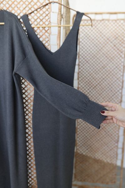 Poliyance Senya Anthracite Cardigan Suit