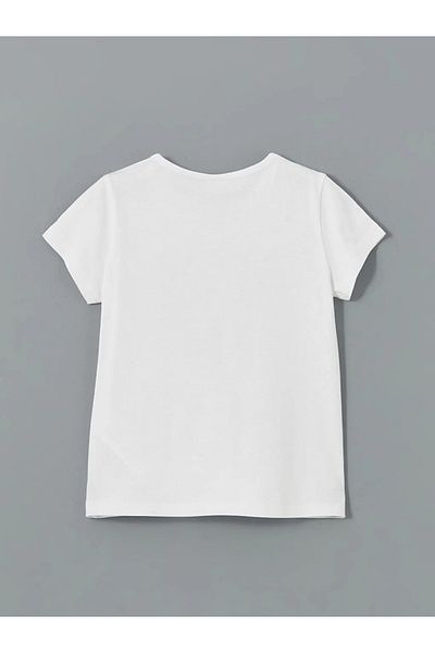 LC Waikiki Tricou pentru fetiță LCW ECO alb cu gât pentru bicicletă