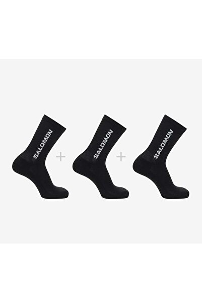 Salomon Unisex Black Everyday Crew 3 Piece Socks Set