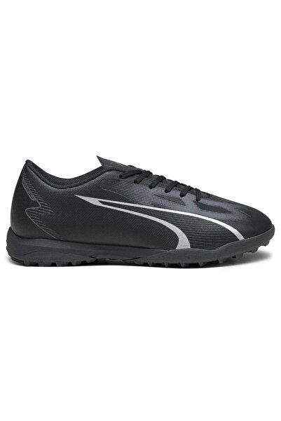 Puma حذاء كرة قدم للرجال Ultra Play TT للأرضيات الصناعية، باللونين الأسود وال...
