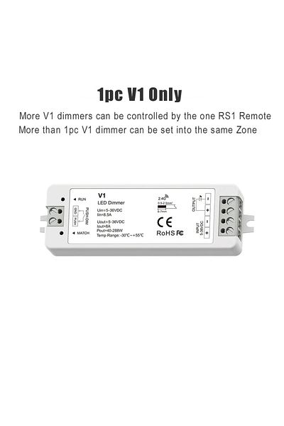MJJC V1 Dimmer Only 4 Zone Dimming V1 LED Dimmer DC 5V 12V 24V 36V Push Switch Dimer RF 2.4G RS1 Wireless