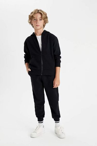 DeFacto Boy's Black Waist Elastic Pocket Jogger School Sweatpants 25k 801004204