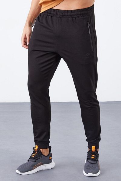 TOMMY LIFE Pantaloni de trening pentru bărbați cu buzunar cu fermoar standard Mold Jogger - 84651