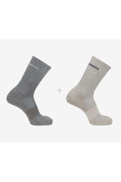 Salomon Evasıon Crew 2 Pack 2 Τεμάχια Unisex Κάλτσες Γκρι-μπεζ