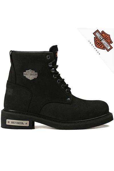 Harley Davidson Ανδρικές μαύρες μπότες Nubuck Gibson