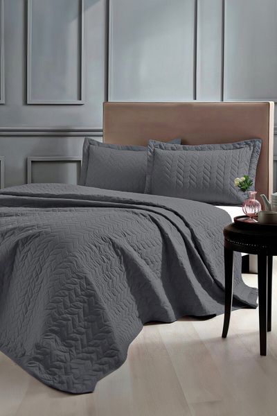 Taç Glory Anthracite Double Bedspread