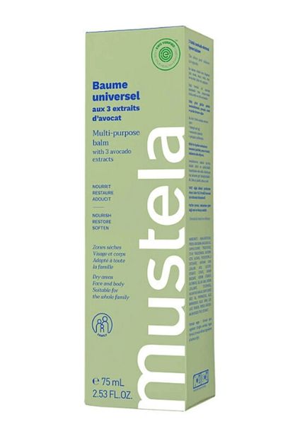 Mustela بلسم الأفوكادو العضوي المعتمد ذو 3 تأثيرات للبشرة الجافة وترطيب الوجه واليدين والشفاه 75 مل