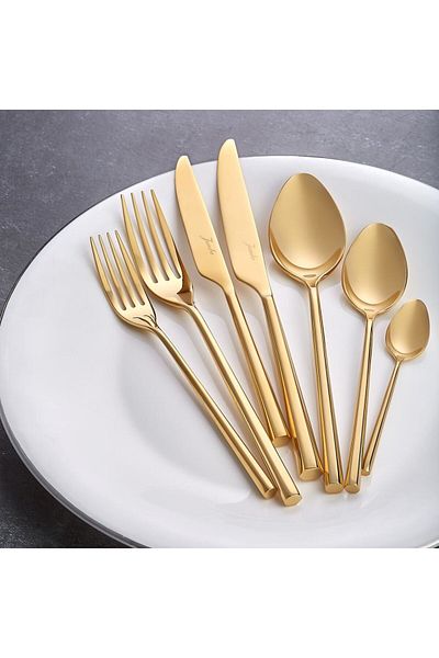 Jumbo 5100 Quartz Titanium Gold 12-Person 84-Piece Cutlery Set 500.01.01.6962