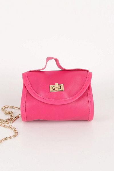 MK butik Geantă de mână și de umăr pentru fetiță cu mini curea lungă cu lanț (14×10×7CM)