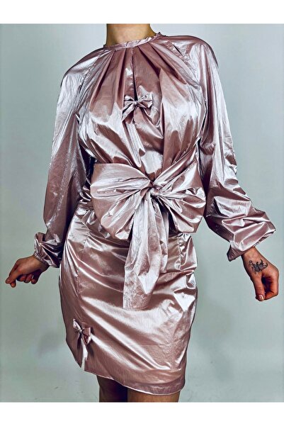 Yasminyes Özeldikim parlak etek bluz abiye takım