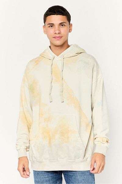 Diesel Men Hooded Tie Dye Sweatshirts, Light Grey