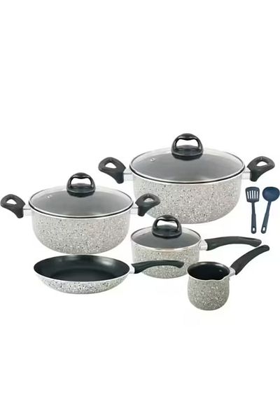 Trust Pro Aluminum Non Stick Cookware Set of 10 Pcs Gray KR67