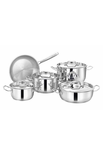 Bohara Indian Stainless Steel  9  Piece Cookware Set 16 , 20 , 24 , 24*8 , 24
