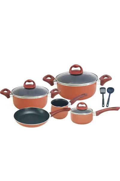 Trust Pro Aluminum Non Stick Cookware Set of 10 Pcs Brown KR66