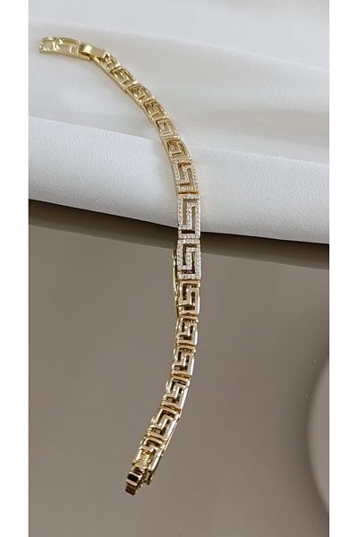 SENAM TAKI Xuping Stone Labyrinth Model Gold Bracelet 20cm