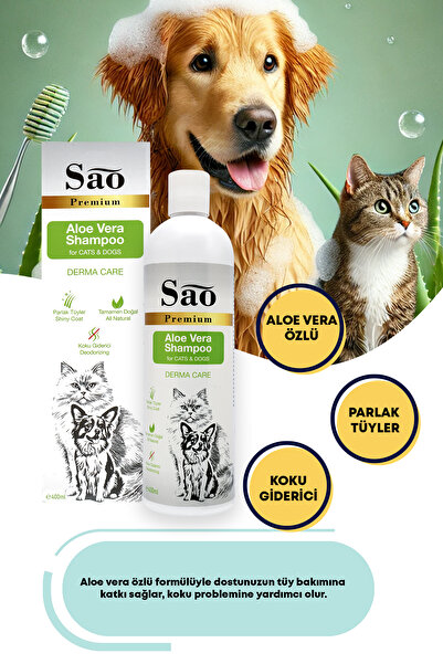 Sao Premium Aloe Vera Özlü Kedi Ve Köpek Şampuanı 400 ml