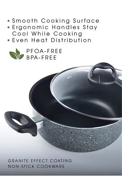 Trust Pro Aluminum Non Stick Cookware Set of 9 Pcs Gray KR61
