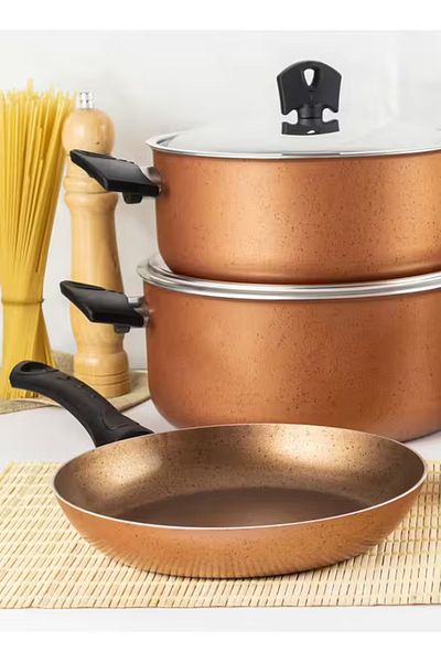 Trust Pro Aluminum Non Stick Cookware Set of 10 Pcs Brown SP300BR