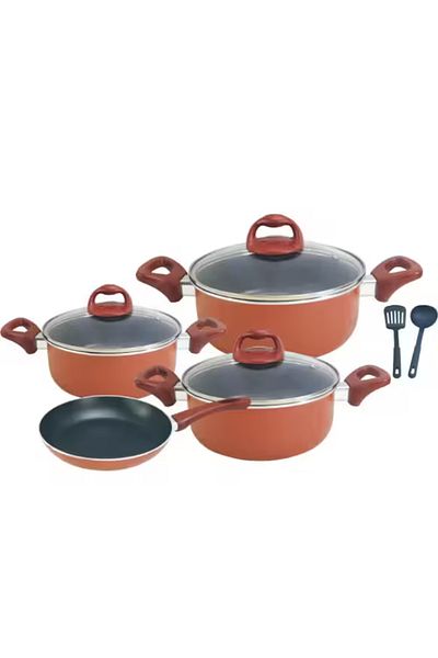 Trust Pro Aluminum Non Stick Cookware Set of 9 Pcs Brown KR54
