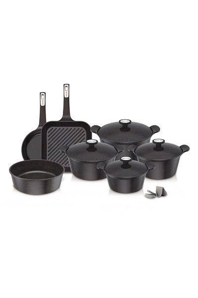 NEOFLAM Extrama Korean pots set, 11 pieces, BLACK