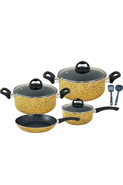 Trust Pro Aluminum Non Stick Cookware Set of 9 Pcs Yellow KR60