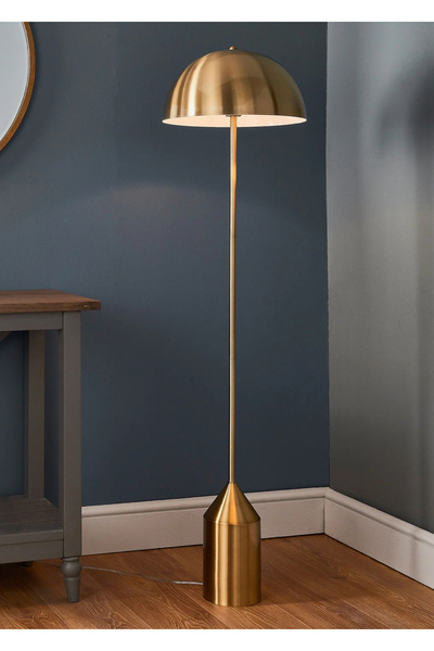 burenze Modern Tasarım Mars Lambader Mushroom Ayaklı Abajur Eskitme Gold Sarı