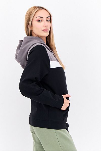 Lyle & Scott Women Hood With Drawstring Long Sleeve Embroidered Logo Sweatshirts, Black
